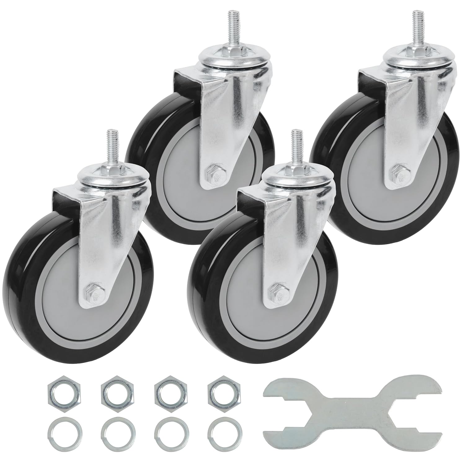 Finnhomy Swivel Caster Wheels 5 Inch Heavy Duty Set of 4