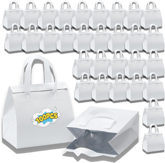 100 Pcs Insulated Take Away Bags for Food Delivery and More