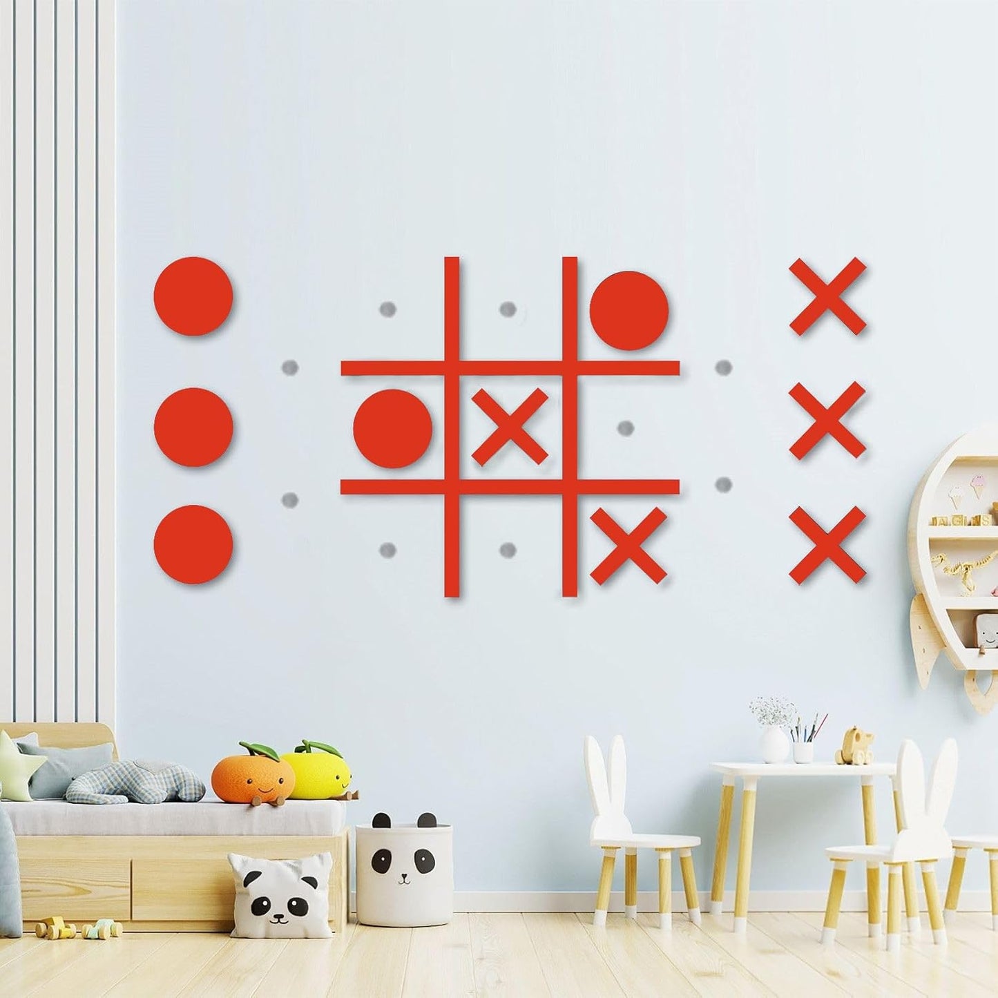 Magnetic Tic Tac Toe Wall-Mount Game for Modern Room Decor
