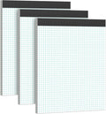 Graph Paper Pad 3 Pack 8.5 x 11 Letter Size - Clear 4x4 Quad Grid