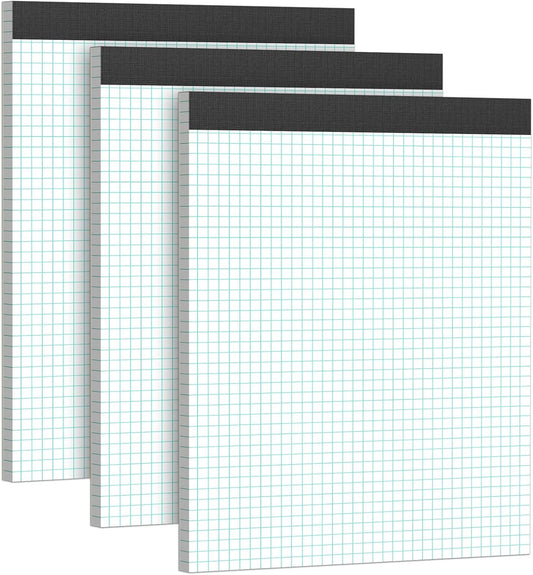 3 Pack Quad Grid Graph Pads - School & Office Essential