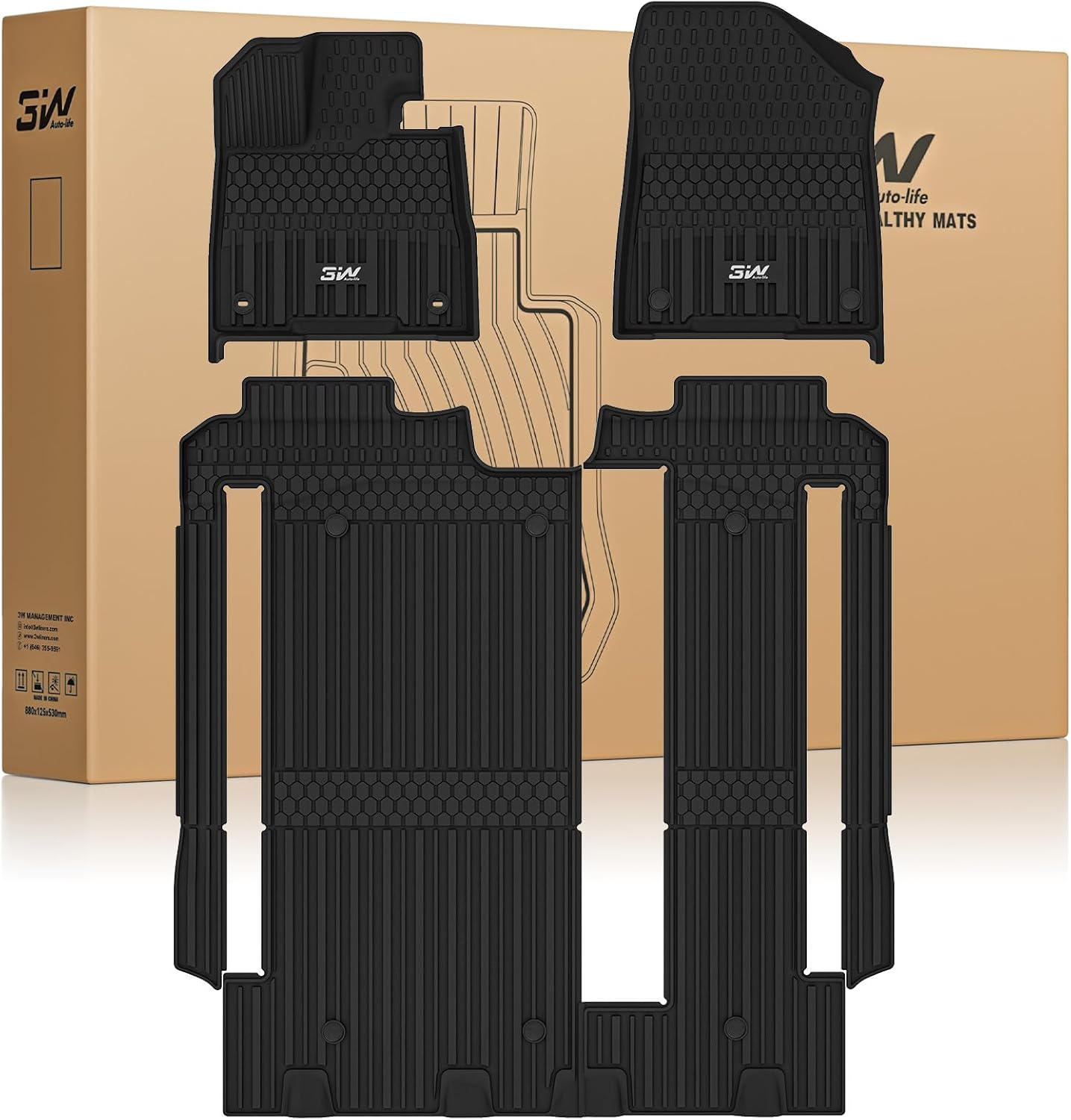 3W Floor Mats for Toyota Sienna 2021-2025, Custom Fit Design