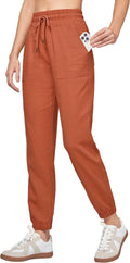 Women Linen Pants Joggers Casual Lightweight Lounge (Style 7TC3)