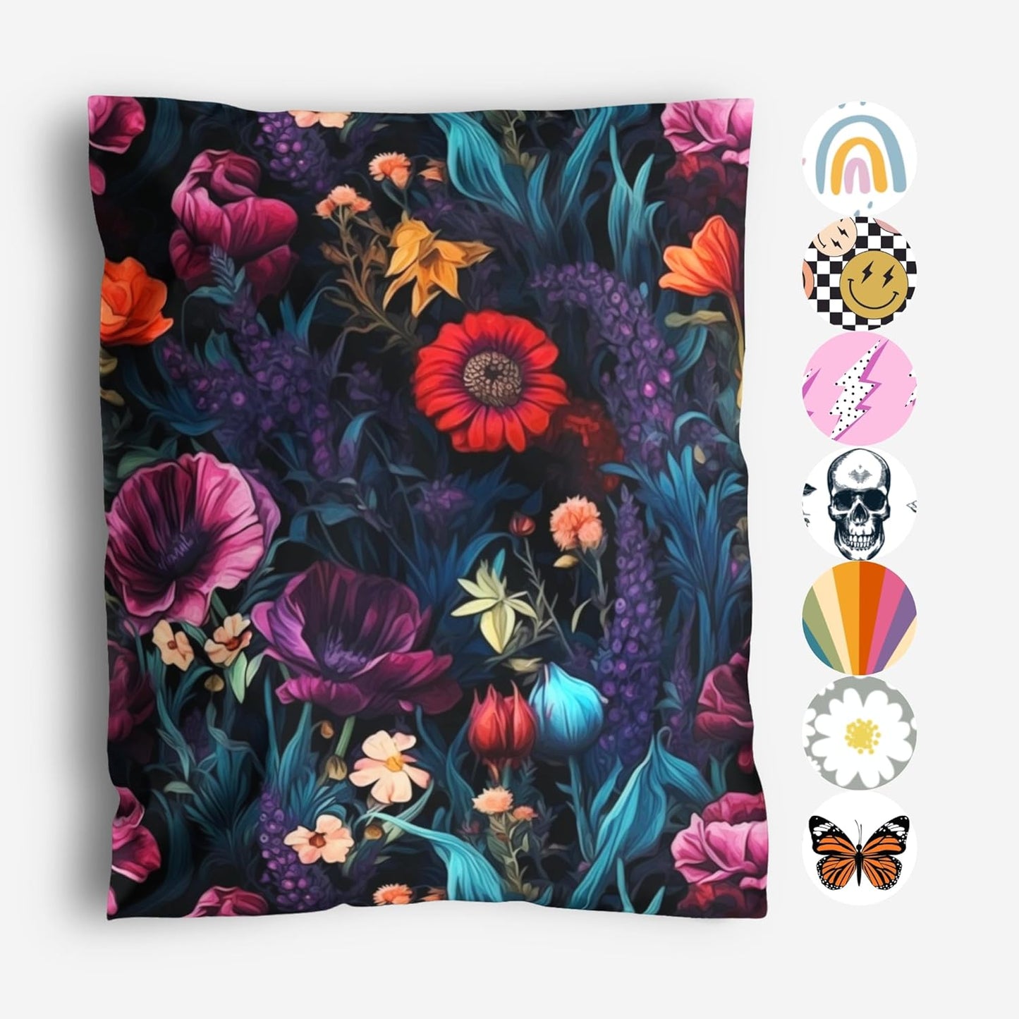 10x13 Poly Mailers - Dark Floral Waterproof Shipping Bags