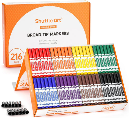 216 Pack Washable Markers for Kids and Adults - Broad Line Set