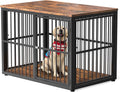 43in Dog Crate Furniture with 3 Doors - Modular XL Wooden End Table