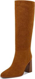 knee high boots women with no zipper slip on - stylish 9.5cm heel