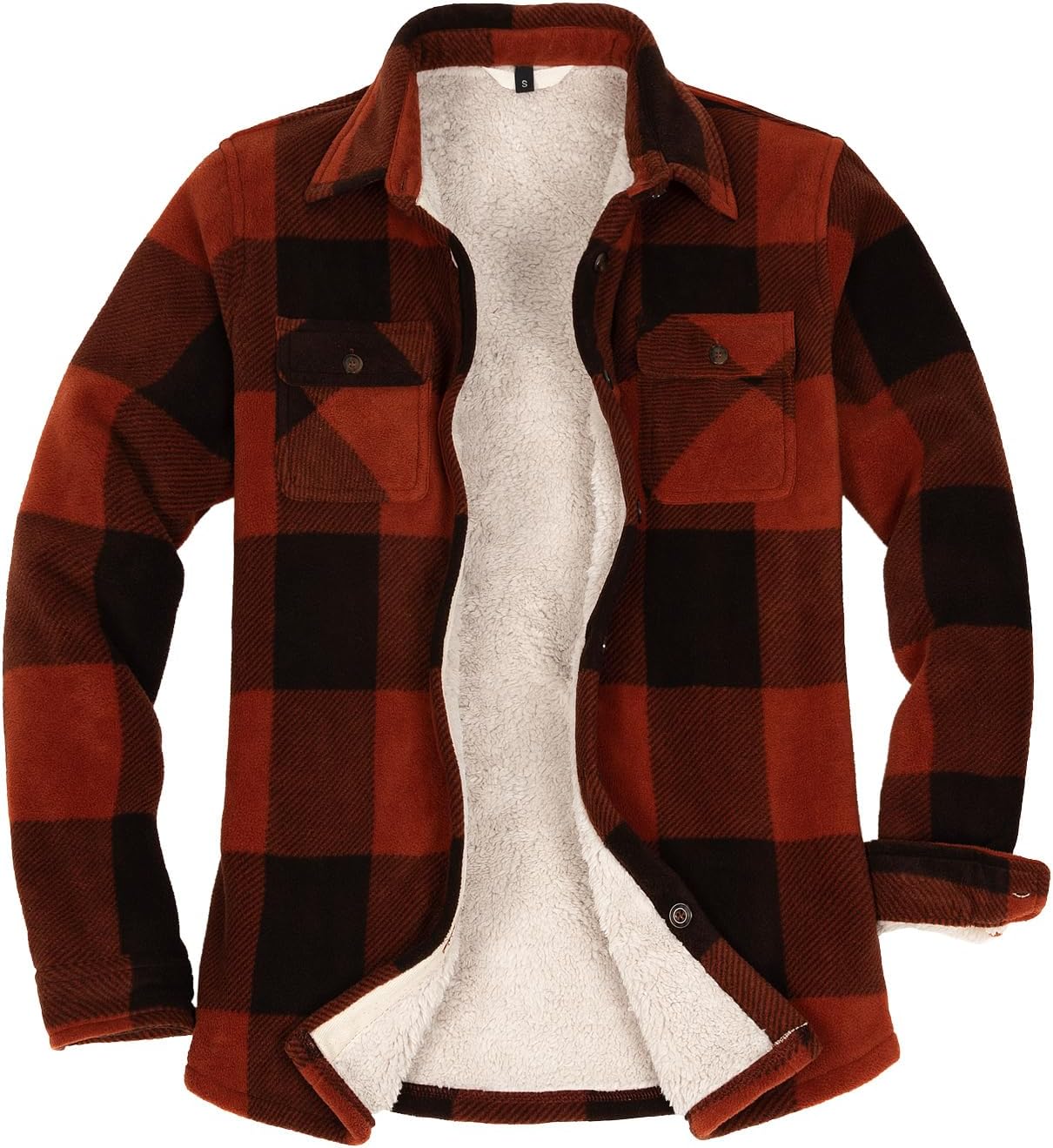 ThCreasa Womens Sherpa Fleece Lined Flannel Shirt Jacket Warm