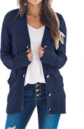 Women's Long Sleeve Cable Knit Open Front Cardigan - Cozy Layering