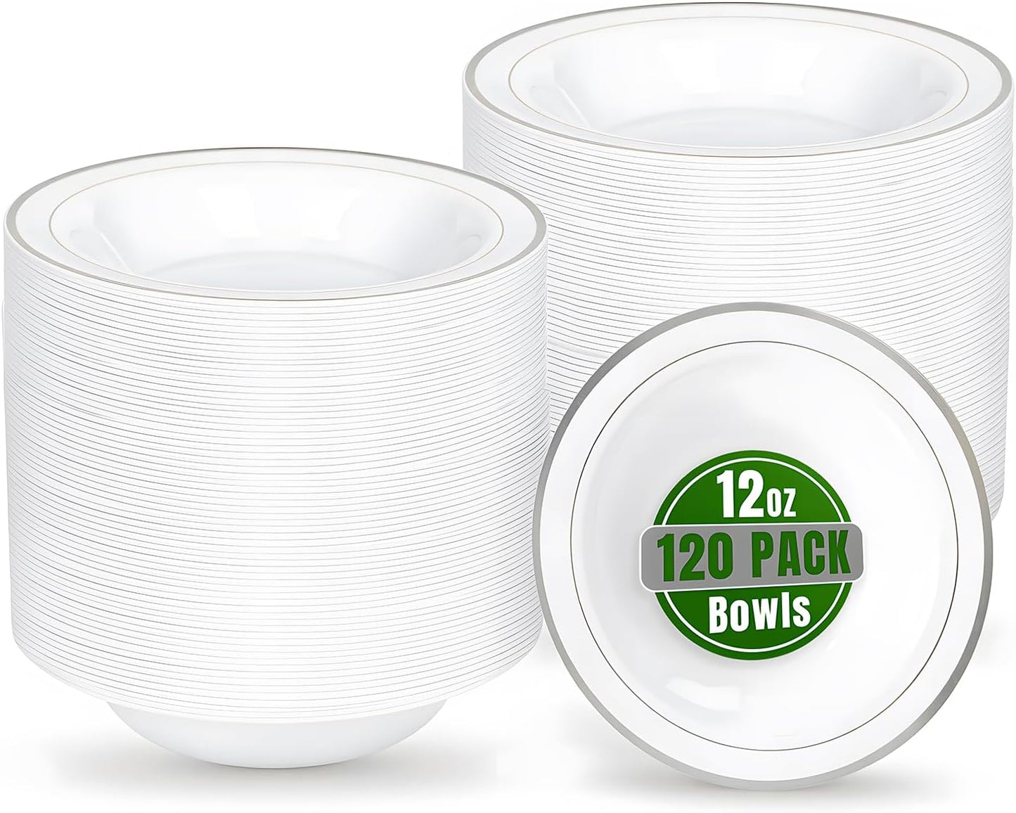 bUCLA 120 Pack Disposable Plastic Bowls for Stylish Events