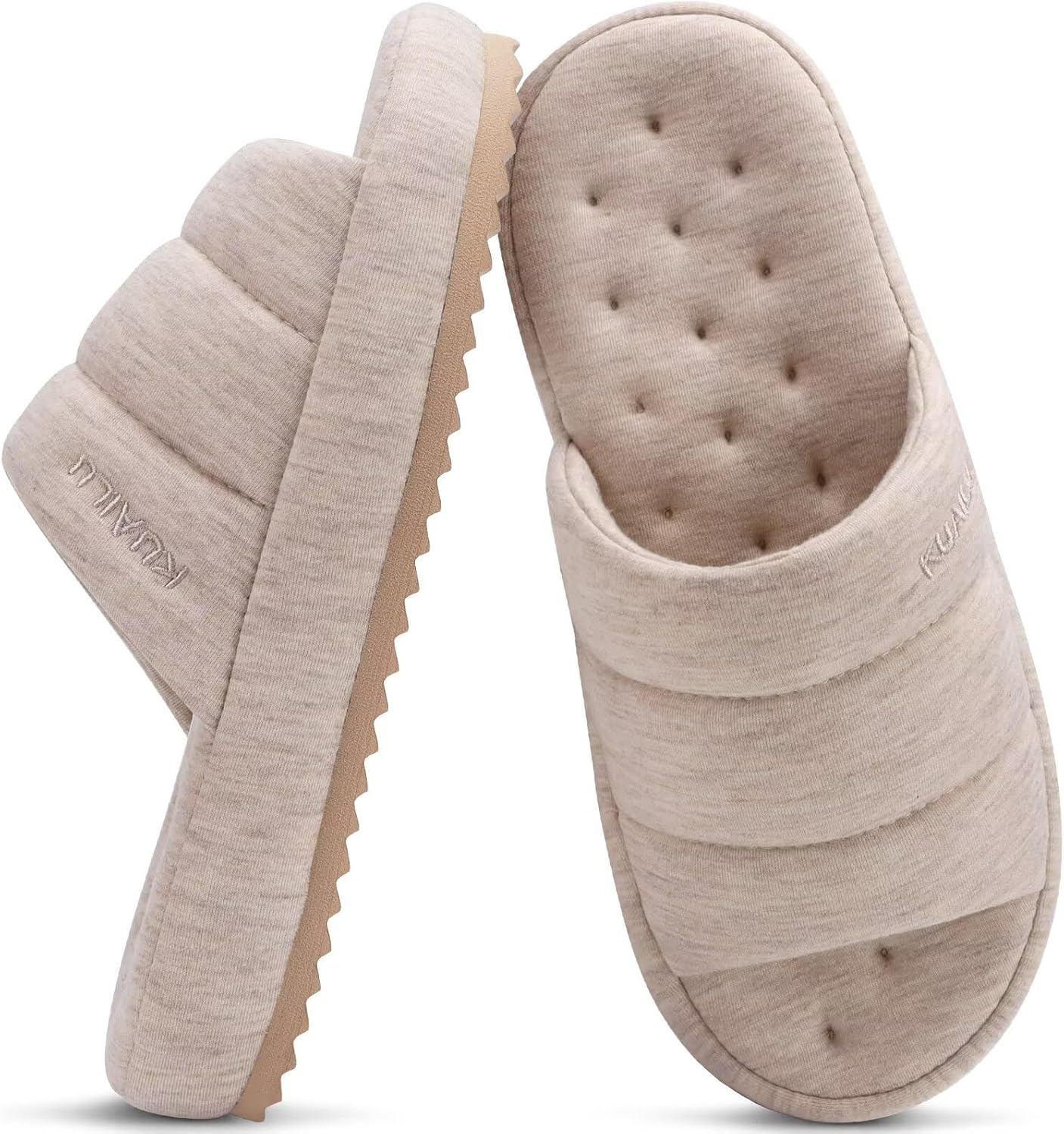 KuaiLu Men's Fashion Quilted Cotton-blend Sandal Slippers