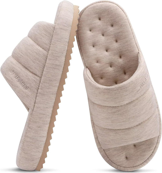 KuaiLu Men's Fashion Quilted Cotton-blend Sandal Slippers