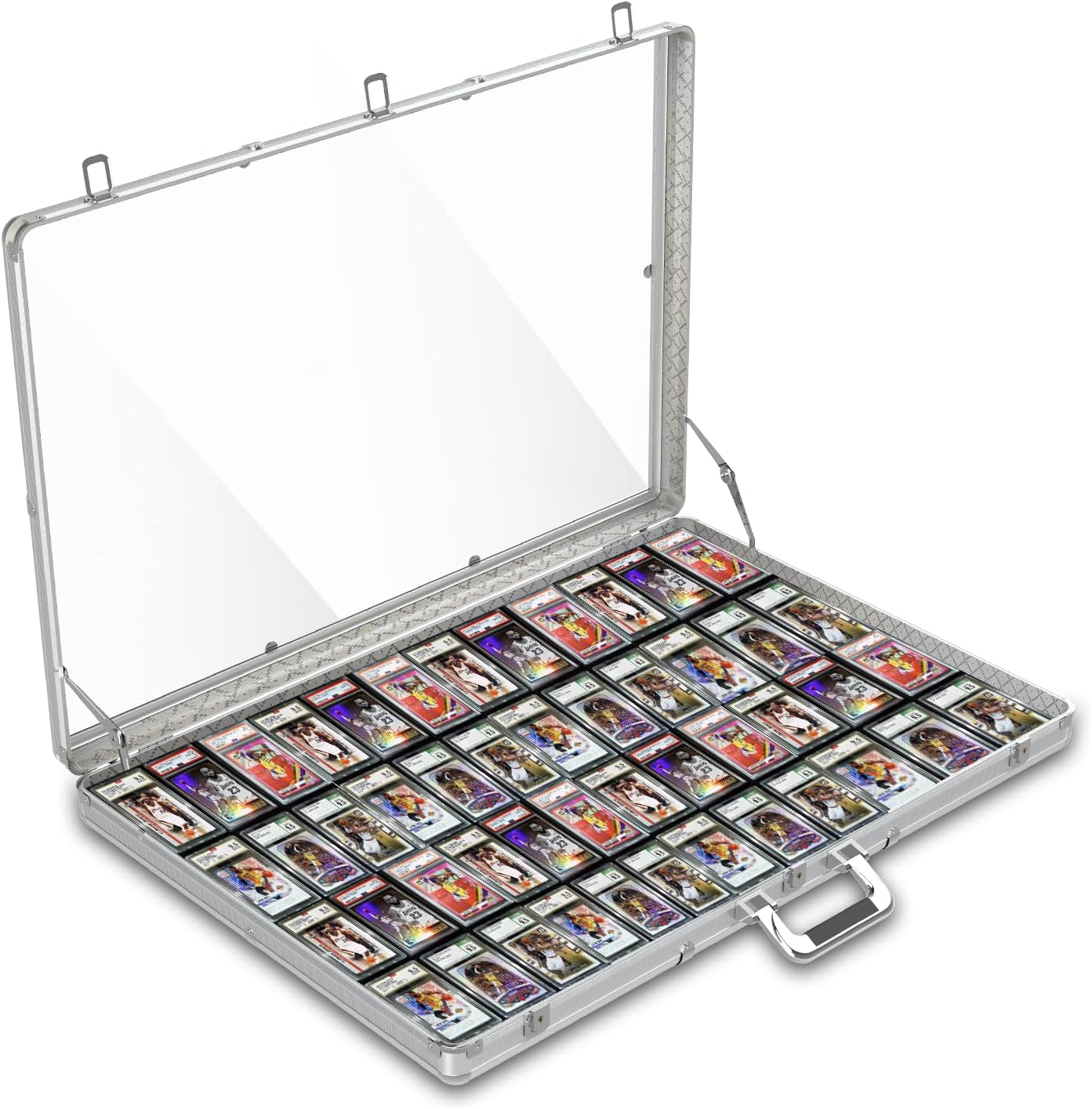 Large Aluminum Card Display Case for Trading Cards and Jewelry