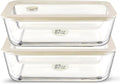 Glass Food Container Set with Silicone Lid - 87oz Rectangle Meal Prep