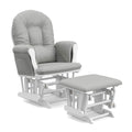 Storkcraft Hoop Glider & Ottoman (White/Light Gray) - GREENGUARD Gold