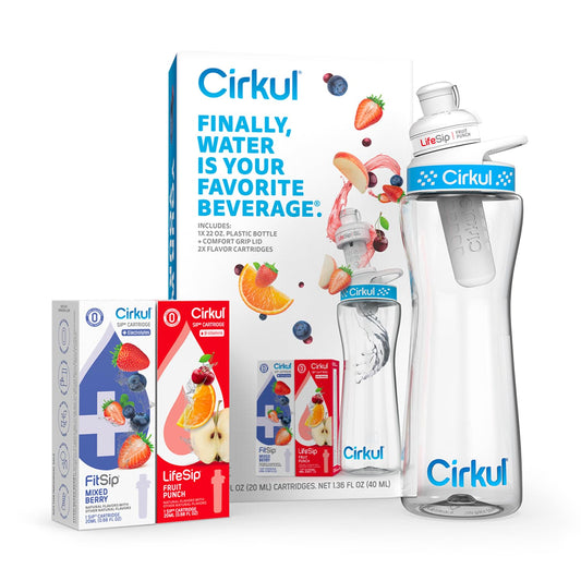 Cirkul 22oz BPA-Free Water Bottle Kit: Zero Calorie Flavor Infusion!