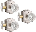 Clear Crystal Door Knobs 3 Pack - Octagonal Glass Privacy Knobs