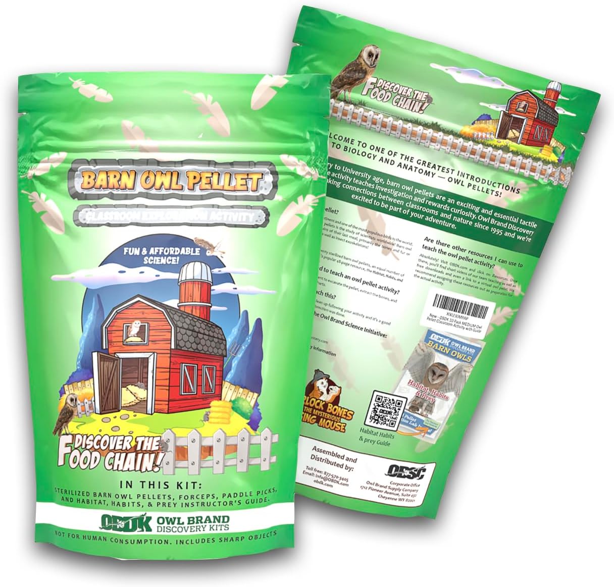 OBDK Barn Owl Pellets for Dissection - Fun Educational Kit