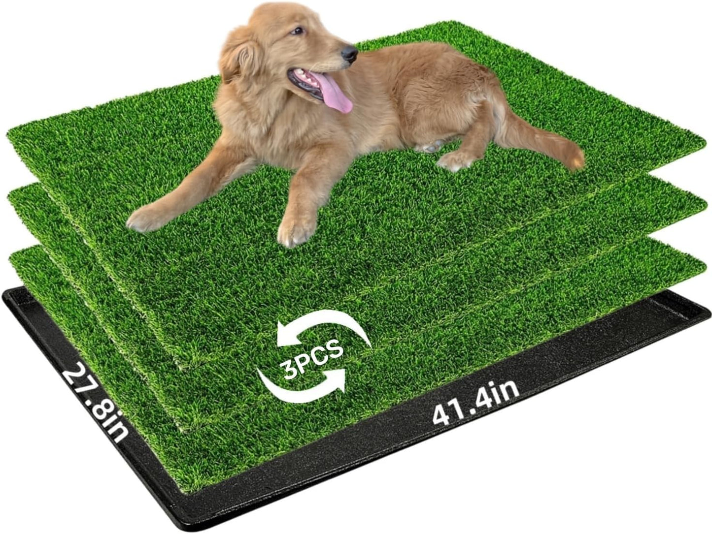 Large Dog Grass Pad with Tray for Potty Training and Indoor Use