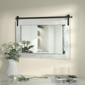 Farmhouse Barn Door Mirror 28in x 20in - Rustic Wood Wall Mirror
