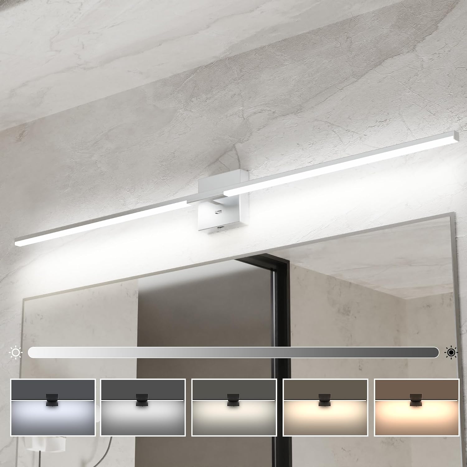 Modern Bathroom Vanity Light 48 Inch with Built-in Dimmer