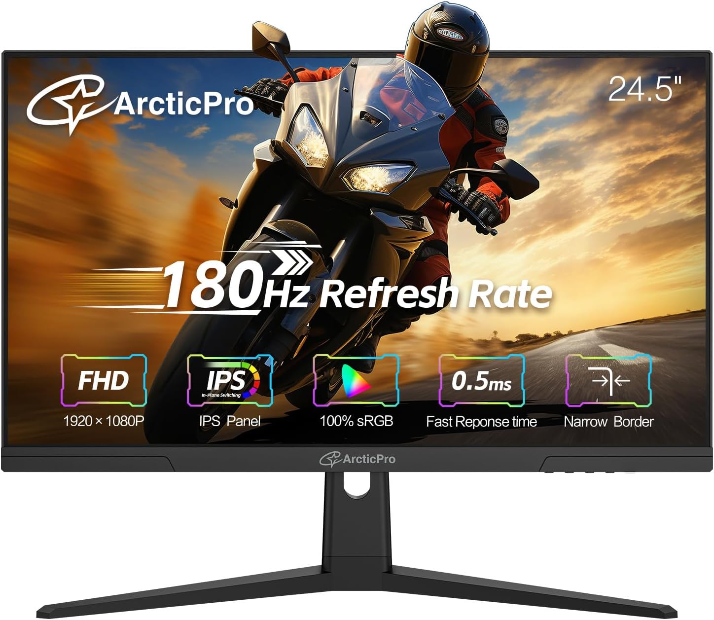 ArcticPro 24.5 180Hz Gaming Monitor - Ultra-Fast 0.5ms Response Time