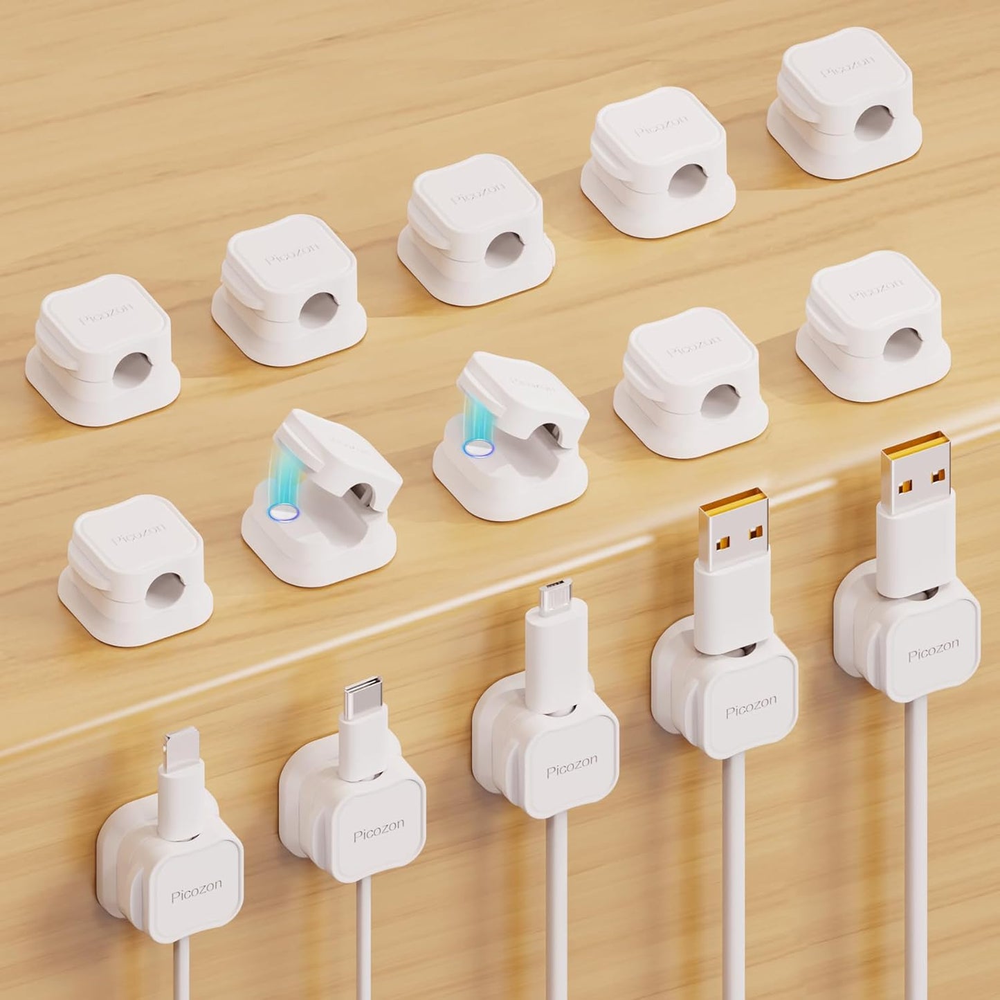 Picozon Magnetic Cable Clip Organizer - Tidy Cords in Style