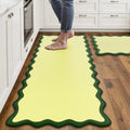 Scalloped Kitchen Mats Sets of 2 Cushioned Anti Fatigue Comfort