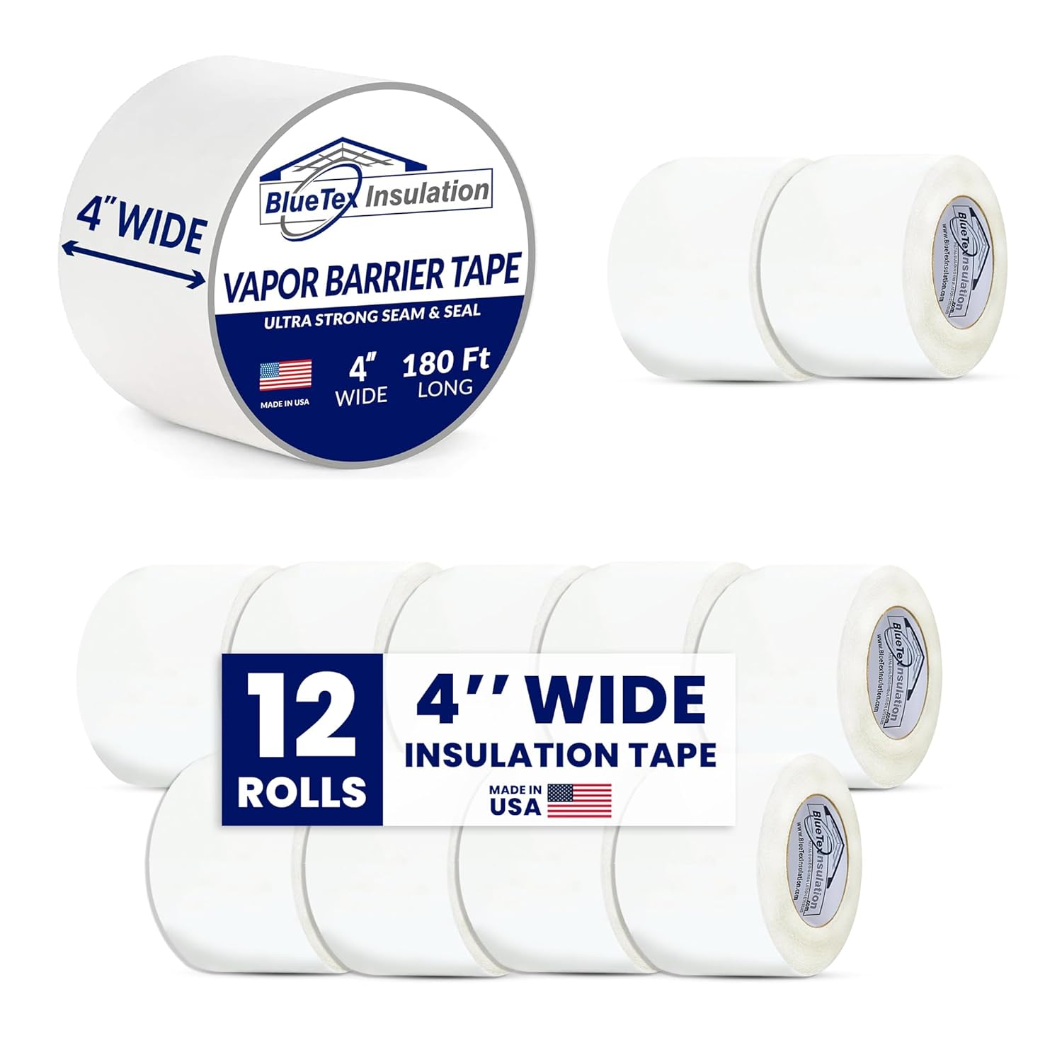 BlueTex Insulation 4ft' Wide Vapor Barrier Tape for Waterproofing