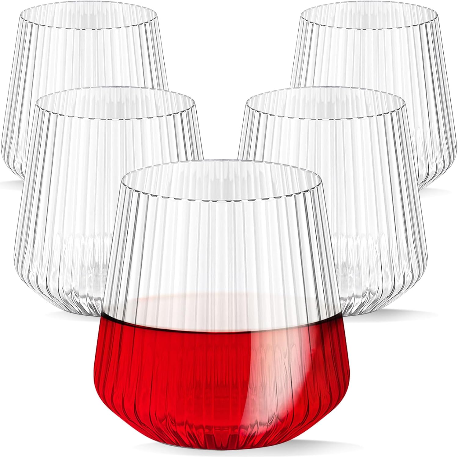 40 Pack Stemless Plastic Wine Glasses for Every Occasion