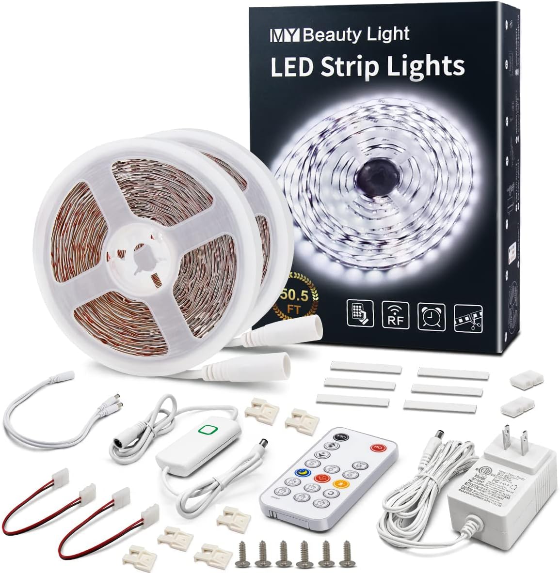 Dimmable LED Strip Lights with RF Remote for Home Lighting