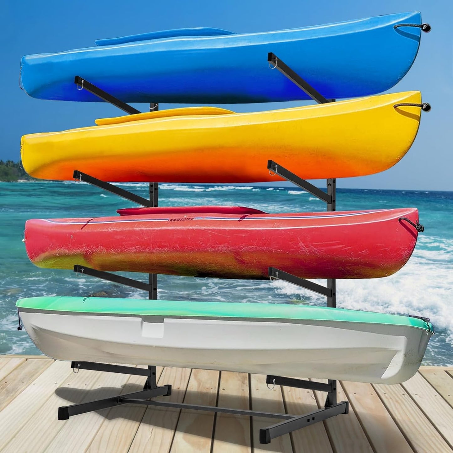 Heavy Duty Kayak Storage Rack for Garage and Outdoor Use
