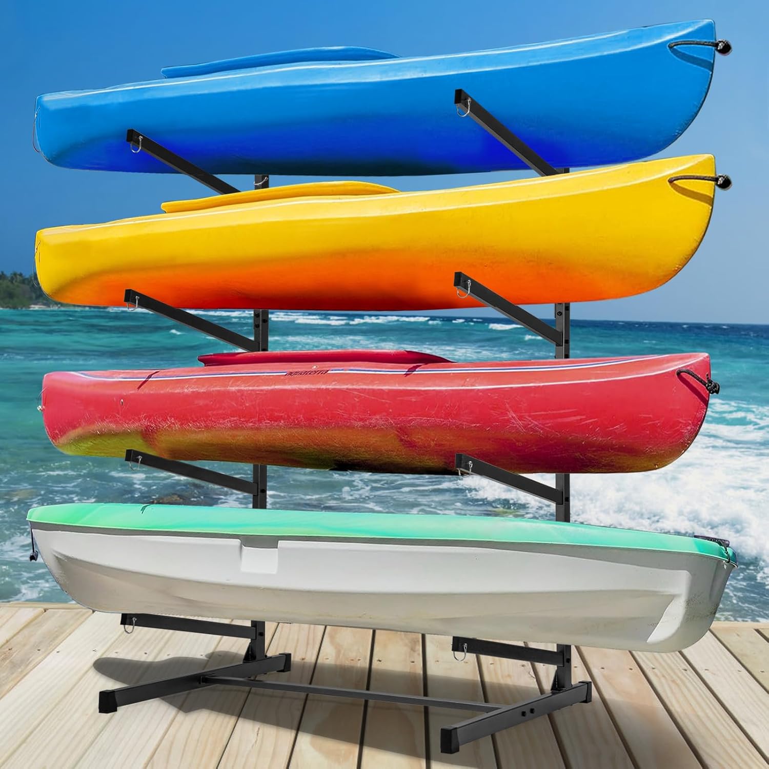 Heavy Duty Kayak Storage Rack for Garage and Outdoor Use