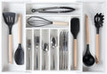 Premium Silverware Organizer 17.4in White Bamboo - Expandable