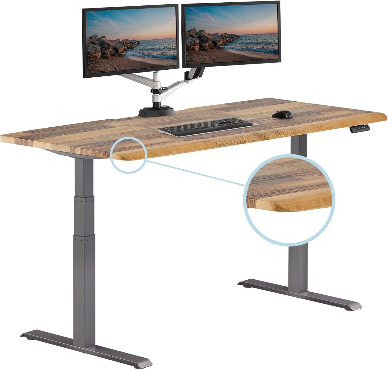 Varidesk Electric Standing Desk - Sloped Edge, Stable Legs