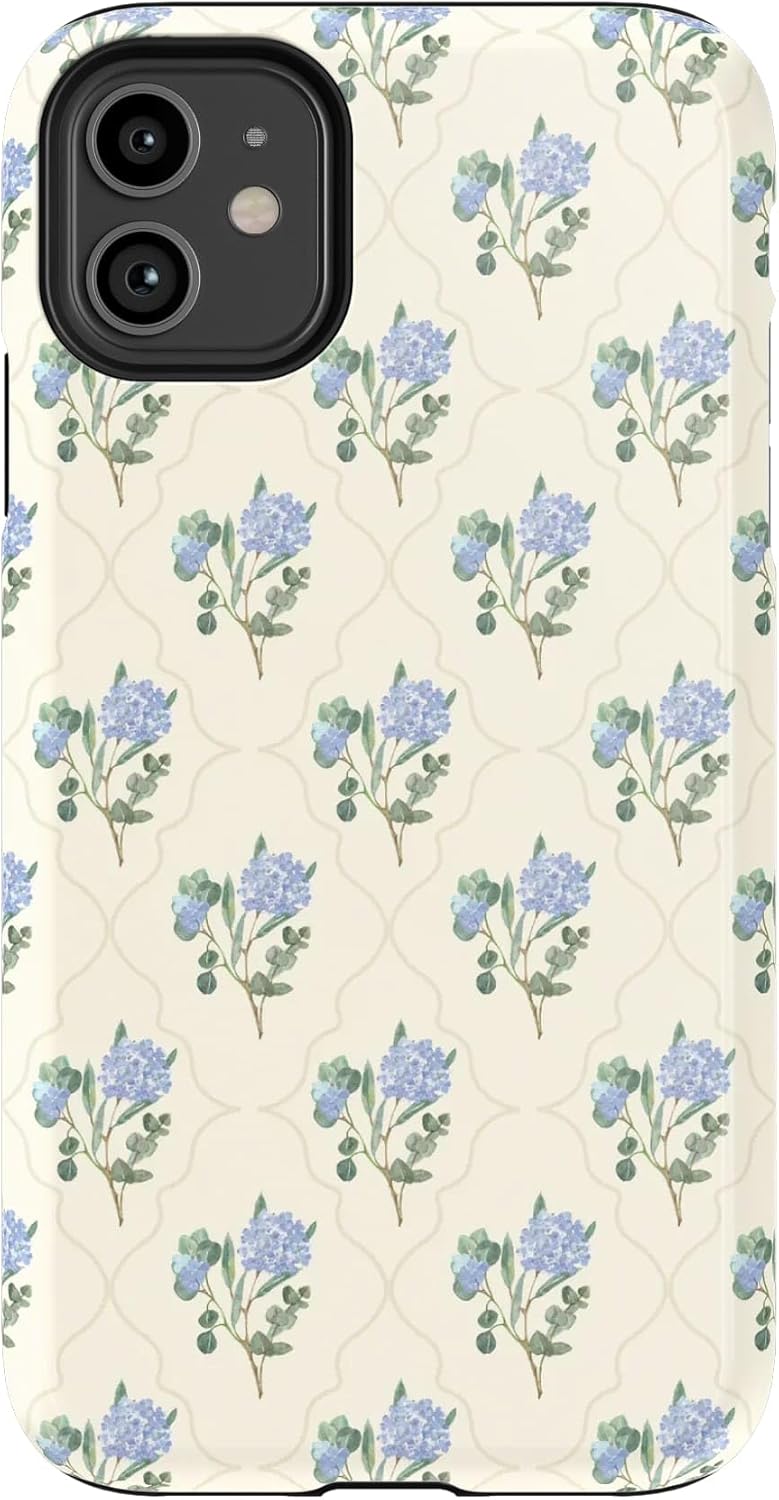 Casely iPhone 11 Case - Vintage Garden Blue Hydrangea Design