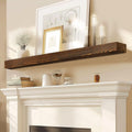 60x8x3 Fireplace Mantel Solid Rustic Wood Floating Shelf - Weathered
