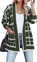 Womens Striped Color Block Open Front Cardigan - Lightweight Knit