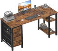 63 in Computer Desk with 4 Fabric Drawers & Shelves - Space Saving