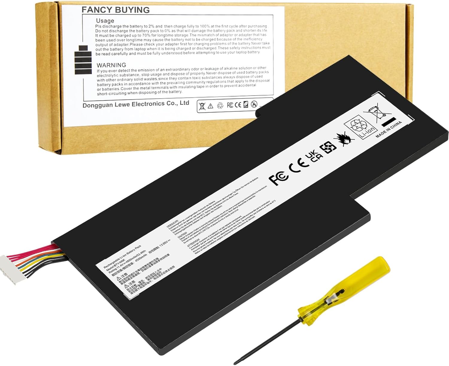 BTY-M6K Laptop Battery Replacement for MSI Stealth Pro Models