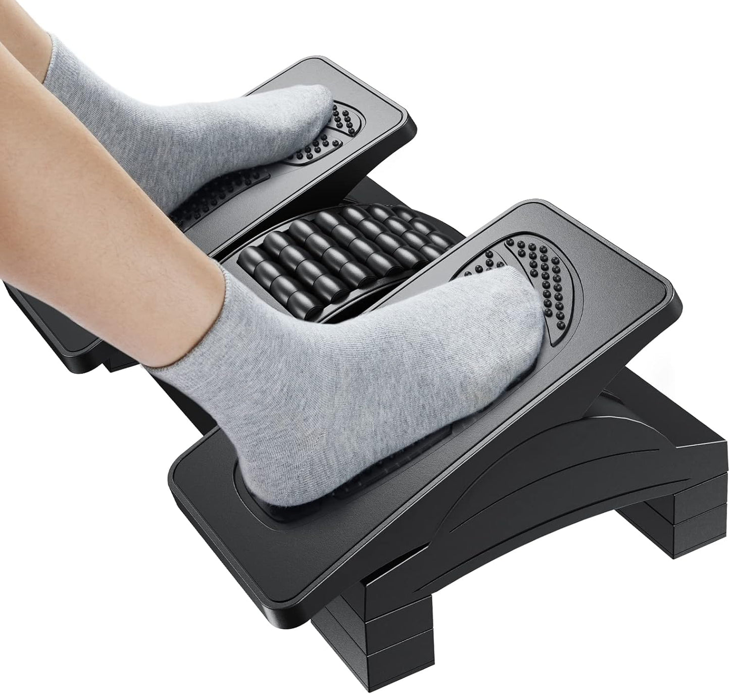 Ergonomic Foot Rest Under Desk with Adjustable Height and Massage