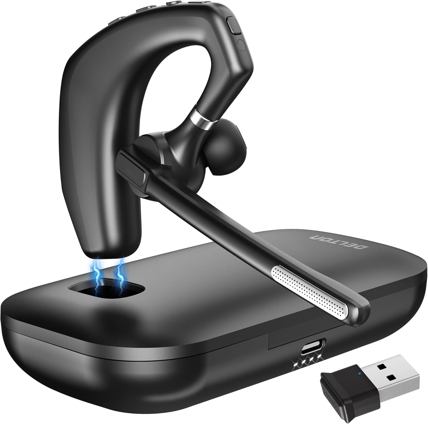 Delton Wireless Headset - Noise-Canceling Mic, Ideal for Work & Play