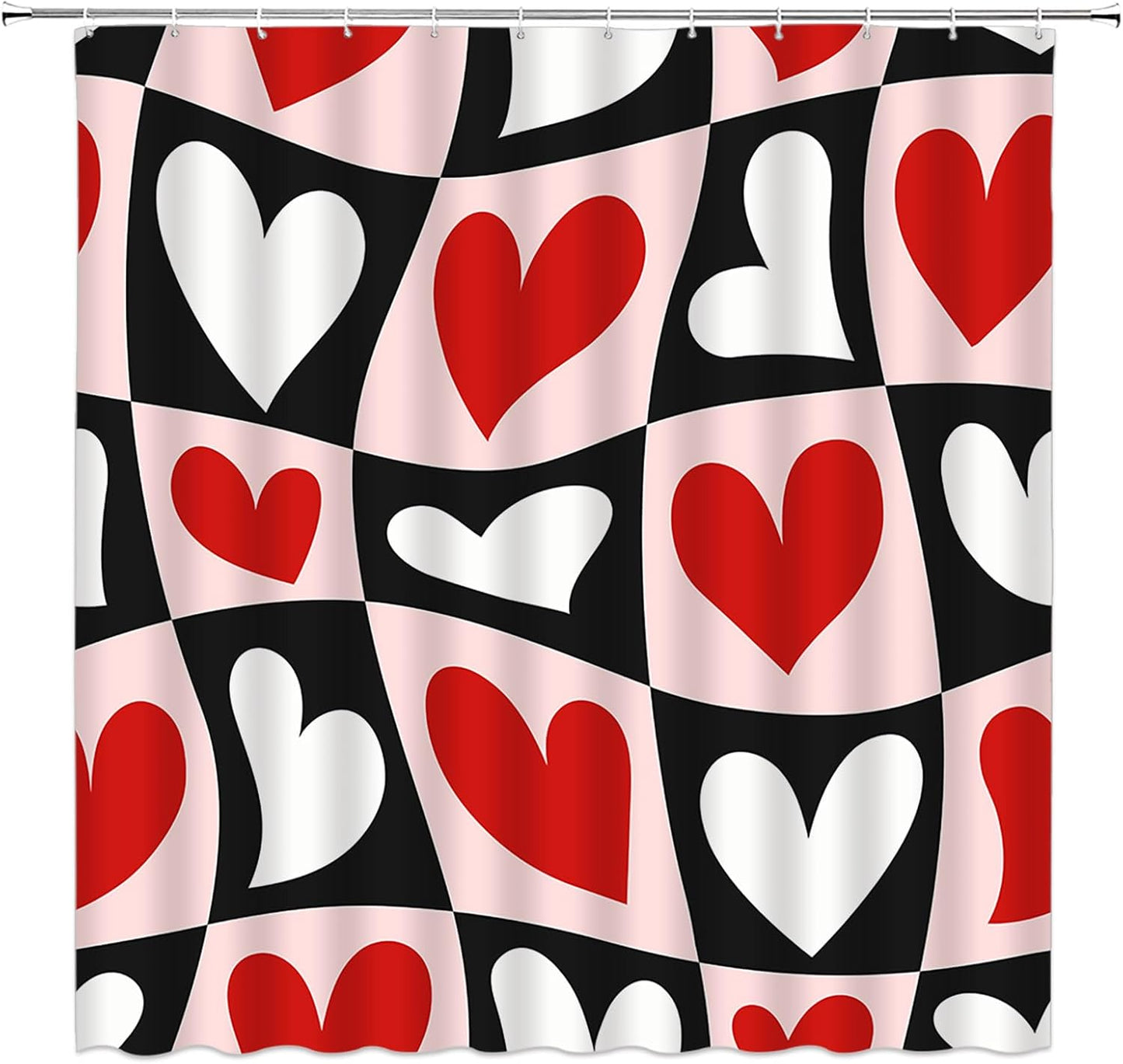 Romantic Heart Shower Curtain Set