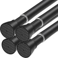 Black Tension Rods for Windows 28 to 48 in 4Pack - No Drill Adjustable