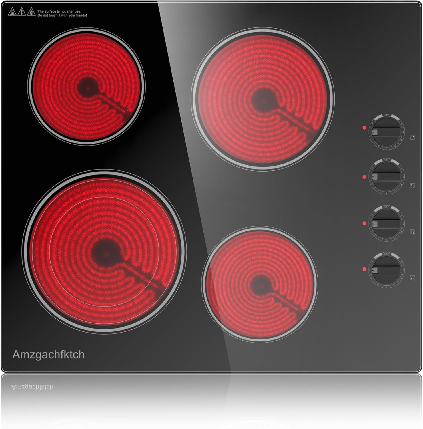 24 Inch Built-In 4 Burner Electric Cooktop for Efficient Cooking