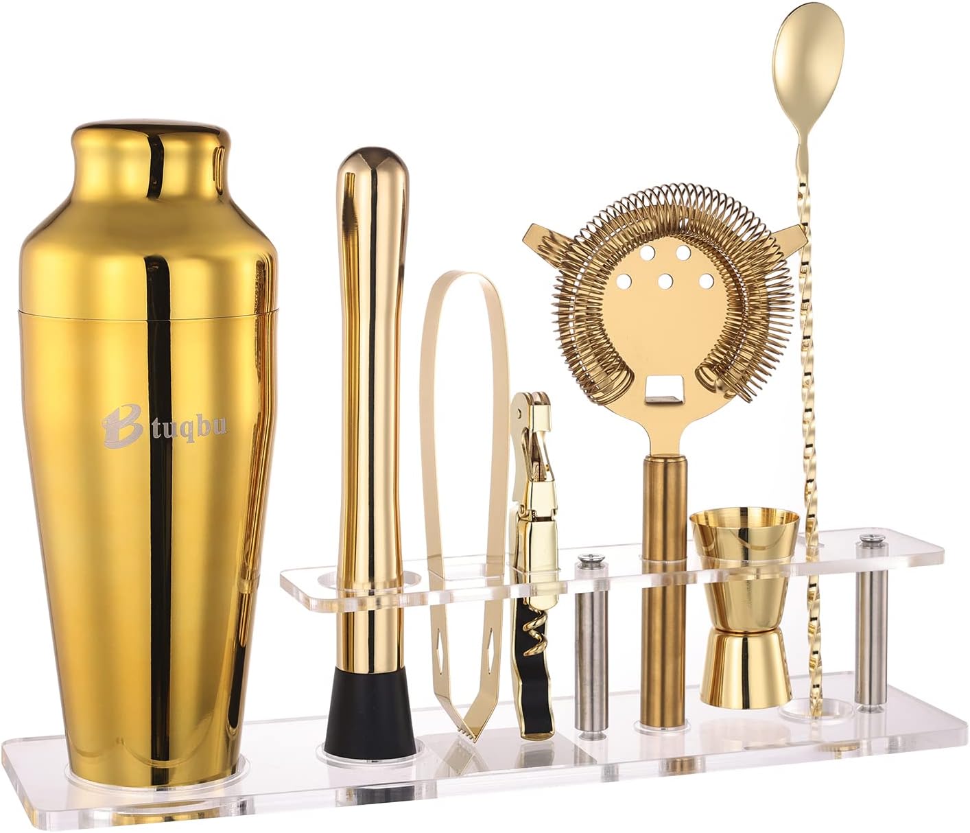 Ultimate Mixology Kit with Stand | 7pc Cocktail Set (Gold)