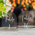 Acrylic Arch Wedding Table Numbers 1-40 - Elegant 5x7 Table Signs