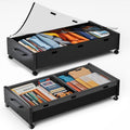 Wooden Under Bed Storage with Wheels for Clothes and Shoes