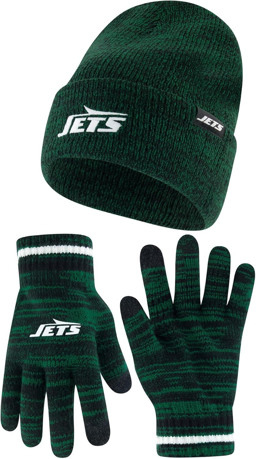 Ultra Game Youth NFL Official Super Soft Knit Beanie and Gloves