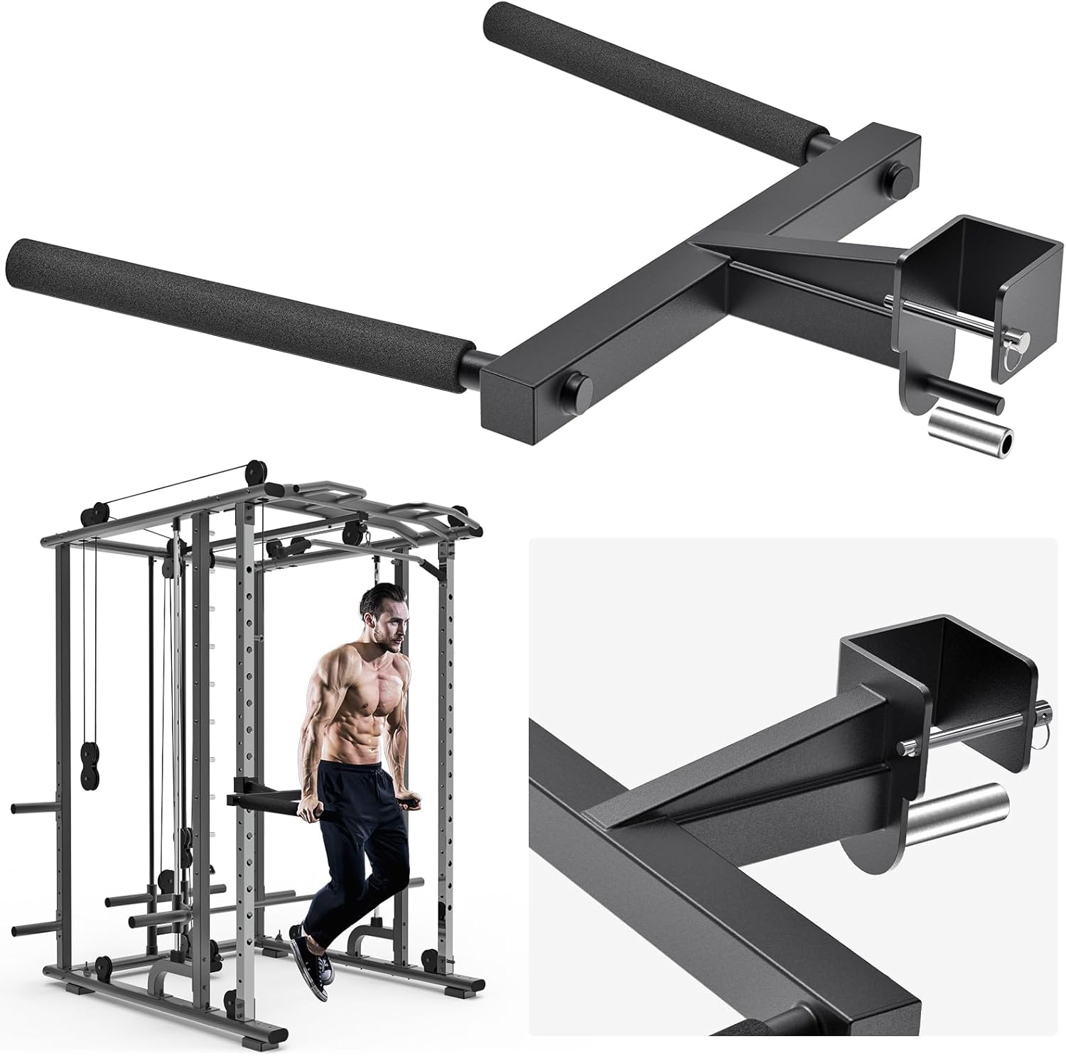 Kipika Y-Shaped Dip Bar for Power Cage - Heavy Duty Attachments